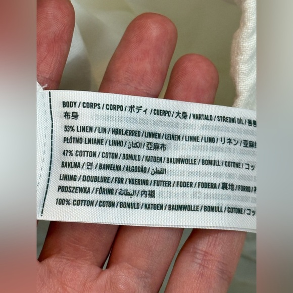 Abercrombie & Fitch Sloane Mid Rise Tailored Linen-Blend Pants white SZ XL - Picture 7 of 7